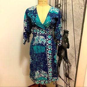 VINTAGE | batik wrap dress